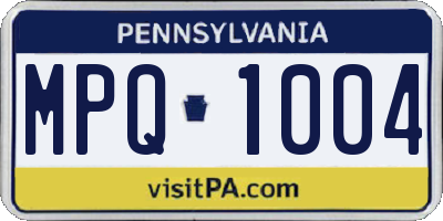 PA license plate MPQ1004