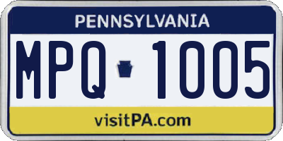 PA license plate MPQ1005