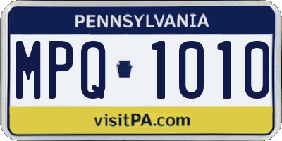 PA license plate MPQ1010