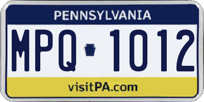 PA license plate MPQ1012