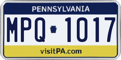 PA license plate MPQ1017