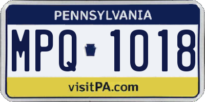 PA license plate MPQ1018