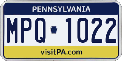 PA license plate MPQ1022