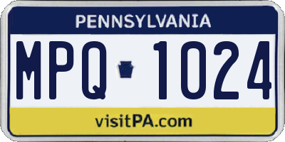 PA license plate MPQ1024
