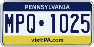 PA license plate MPQ1025
