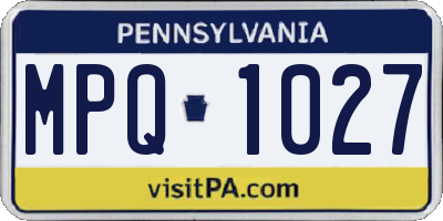 PA license plate MPQ1027