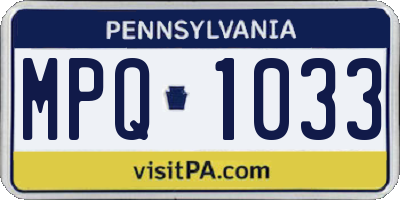 PA license plate MPQ1033