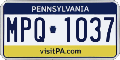 PA license plate MPQ1037