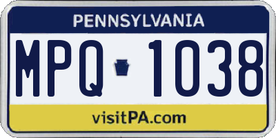 PA license plate MPQ1038
