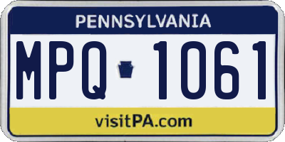 PA license plate MPQ1061