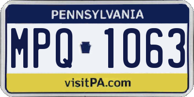 PA license plate MPQ1063