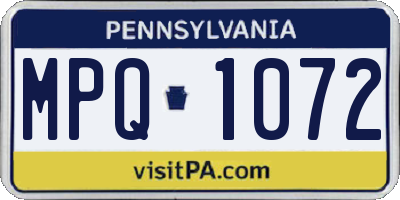 PA license plate MPQ1072