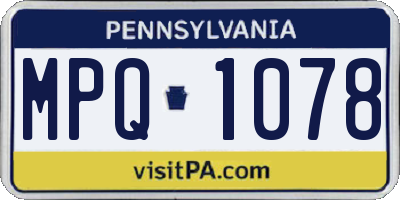 PA license plate MPQ1078