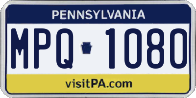 PA license plate MPQ1080