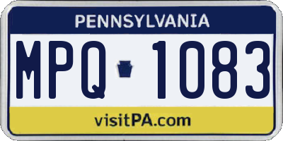 PA license plate MPQ1083