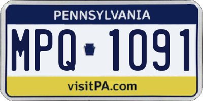 PA license plate MPQ1091