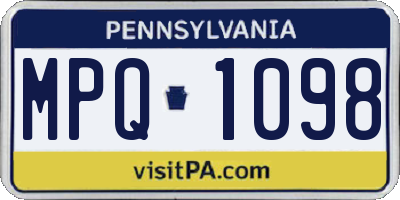 PA license plate MPQ1098