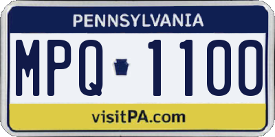 PA license plate MPQ1100