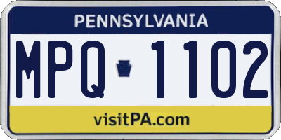 PA license plate MPQ1102