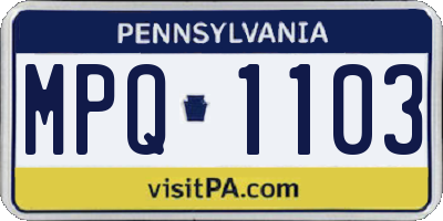 PA license plate MPQ1103