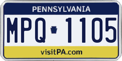 PA license plate MPQ1105