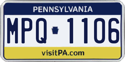 PA license plate MPQ1106