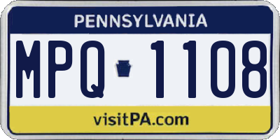 PA license plate MPQ1108