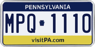 PA license plate MPQ1110