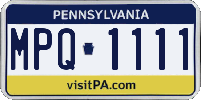 PA license plate MPQ1111