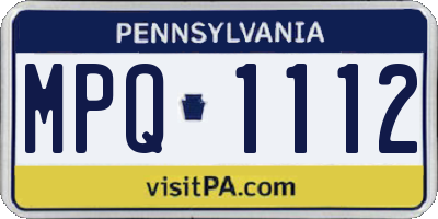 PA license plate MPQ1112