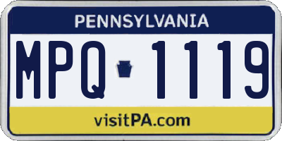 PA license plate MPQ1119