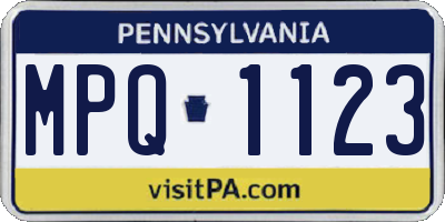 PA license plate MPQ1123