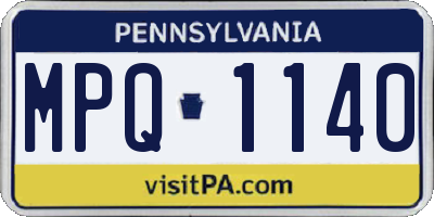 PA license plate MPQ1140