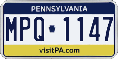 PA license plate MPQ1147
