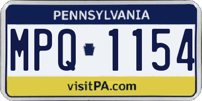 PA license plate MPQ1154