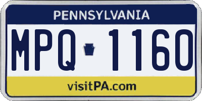 PA license plate MPQ1160