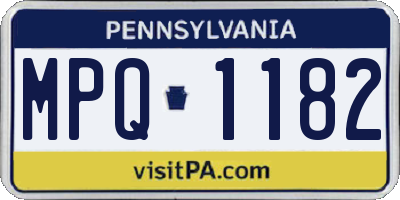 PA license plate MPQ1182