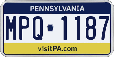 PA license plate MPQ1187
