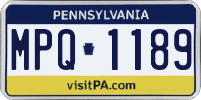 PA license plate MPQ1189