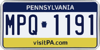 PA license plate MPQ1191