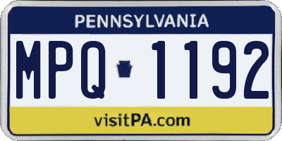 PA license plate MPQ1192