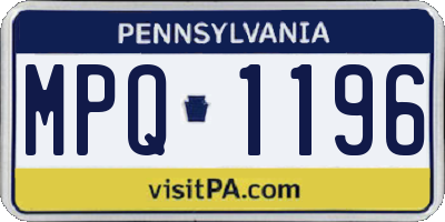 PA license plate MPQ1196