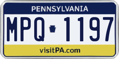 PA license plate MPQ1197