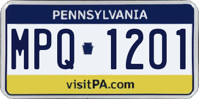 PA license plate MPQ1201