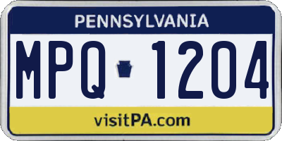 PA license plate MPQ1204