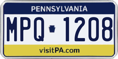 PA license plate MPQ1208