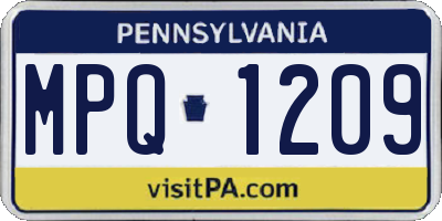 PA license plate MPQ1209
