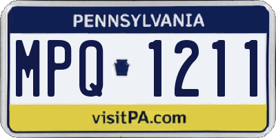 PA license plate MPQ1211