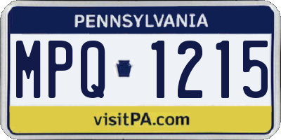 PA license plate MPQ1215