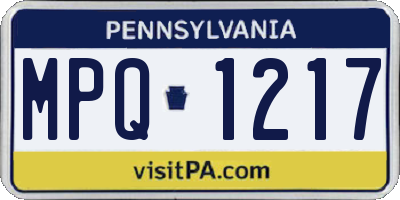 PA license plate MPQ1217